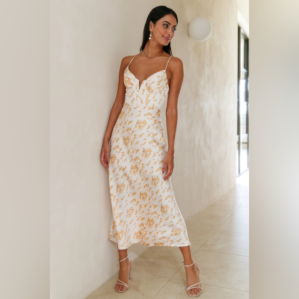 HELLO MOLLY WAIT FOR THE APPLAUSE MIDI DRESS- FLORAL- SIZE SMALL
